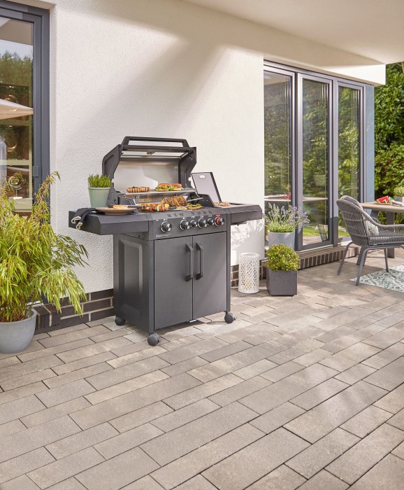 Mr. Gardener Gasgrill New York Pro, 4 Brenner, Sear-Brenner, matt graphit, 8748